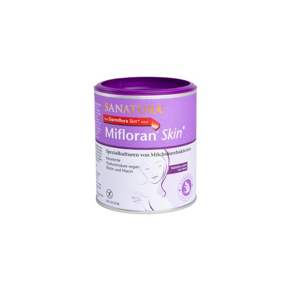Sanatura Mifloran Skin - 125g - Lactic Acid Bacteria - 12 Billion CFU per Daily Dose - With Silica Earth, Hyaluronic Acid and Vitamin Complex - Vegan and Lactose Free