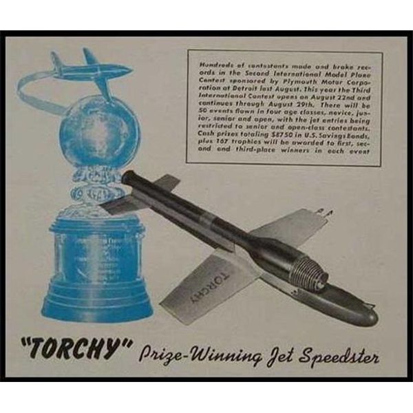 Rocket Powered Model Plane 1949 How-To build PLANS TORCHY