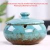 Lependor Ceramic Ashtray with Lids, Windproof, Cigarette Ashtray for Indoor or Outdoor Use，Ash Holder for Smokers,Desktop Smoking Ash Tray for Home Office Decoration - Blue