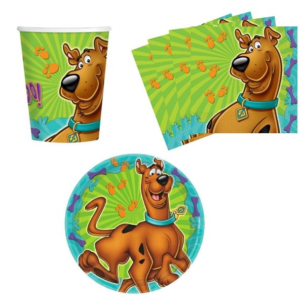 amscan Scooby-Doo Birthday Party Supplies Set Plates Napkins Cups Kit for 16