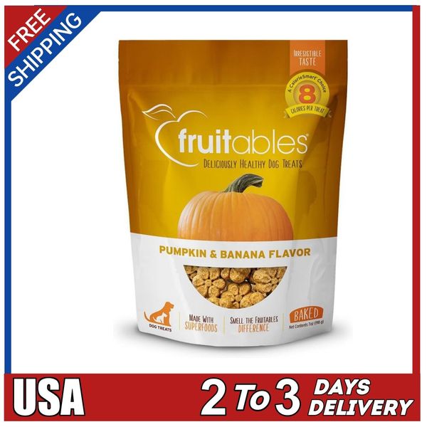 Fruitables Dog Treats Pumpkin & Banana Flavor,Healthy Low Calorie, 7 oz