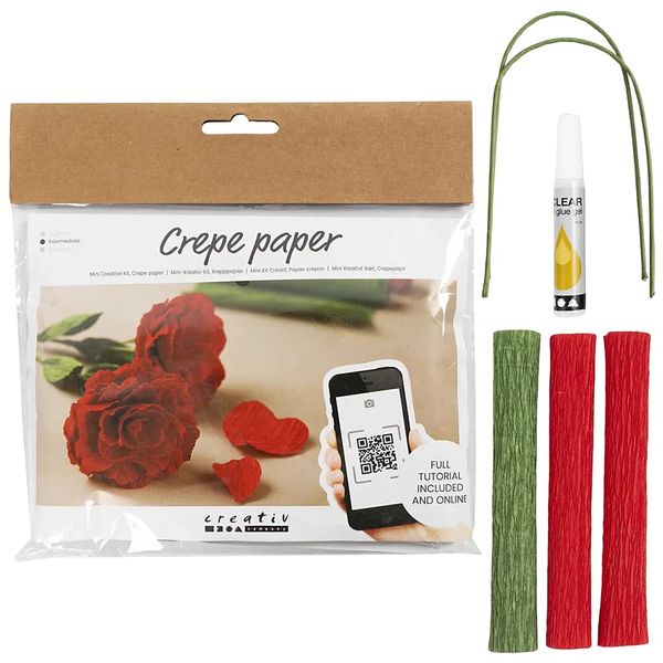 Crepe Roses Craft Kit | Paper Flower Making | Makes 2