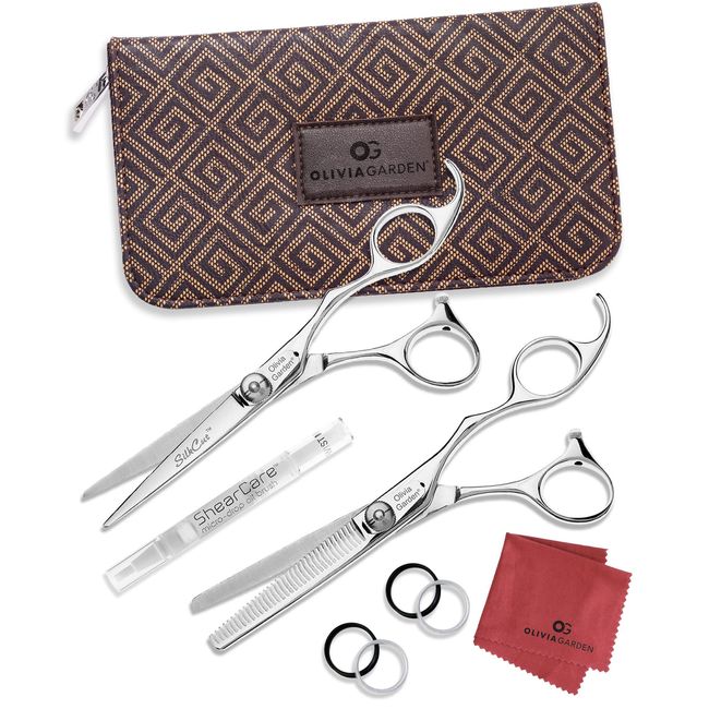 Olivia Garden SilkCut Professional Hairdressing Shear and Thinner Case (5.75" shear and 6" thinner)