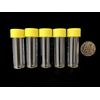 5ml plastic test tubes vials sample containers powder craft with yellow screw caps (100)
