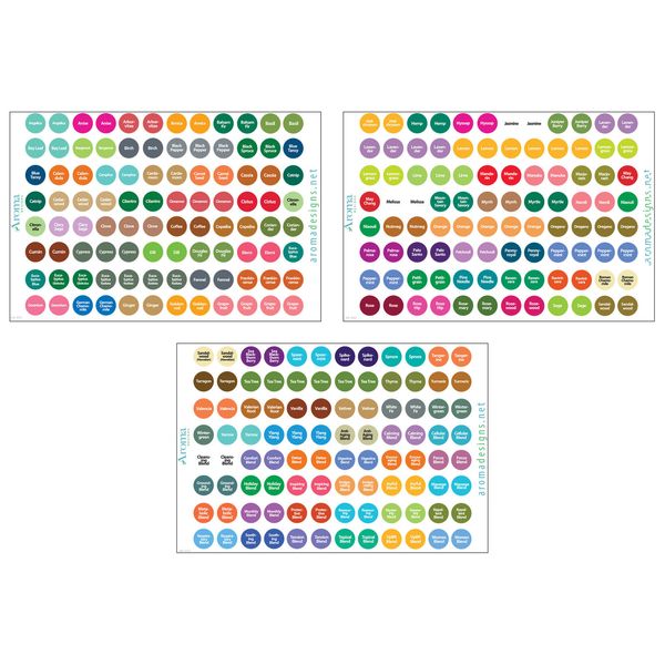 Essential Oils Labels - Complete Set - Includes Multiple Bottle Cap Stickers