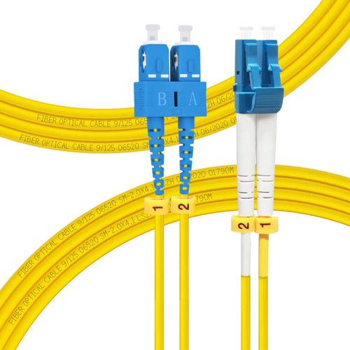 FLYPROFiber- 5M OS2 SC to LC Fiber Patch Cable | Length Options: 1m-50m, 1G/10G Single Mode Duplex 9/125um SMF Fiber Optic Cable Cord LSZH 5Meter(16ft)