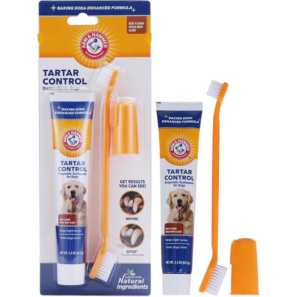 Arm & Hammer for Pets Tartar Control Kit for Dogs | Contains Toothpaste, Toothbr