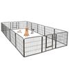 Expandable 16 Panel Dog Kennel Exercise Playpen Multiple Shape Safe For Pet 32"