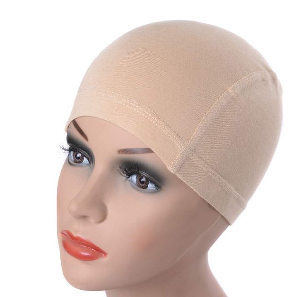 1 Stück Wig Cap Bambus Kappe unter Perücke zu Tragen Elastische Bambus Stoff Perückenkappe (Beige)