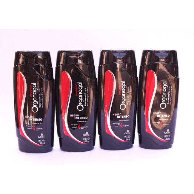 4PK ORGANOGAL NEGRO INTENSO INTENSE BLACK GRISI SHAMPOO RESULTS 4 WEEKS 13.5 OZ