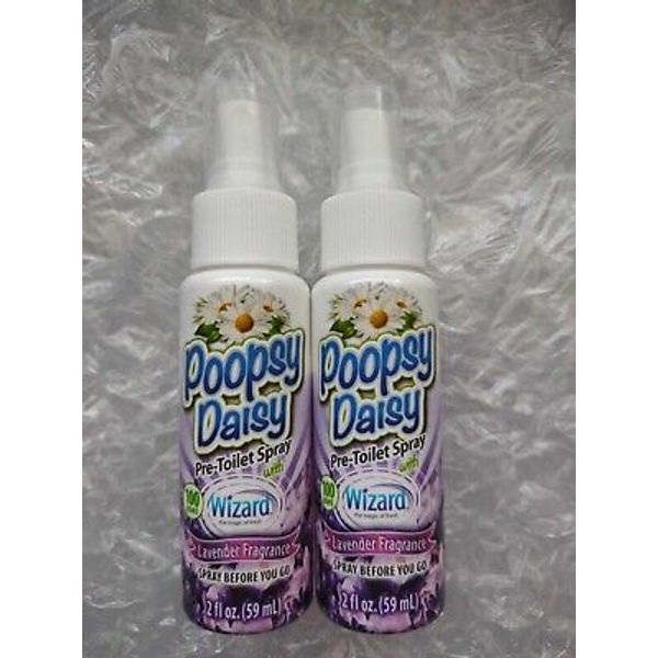 2 PACK WIZARD POOPSY DAISY "LAVENDER" TOILET SPRAY