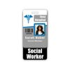 Social Worker Badge Buddy Vertical w/Height & Weight Conversion Charts (Standard, Black)