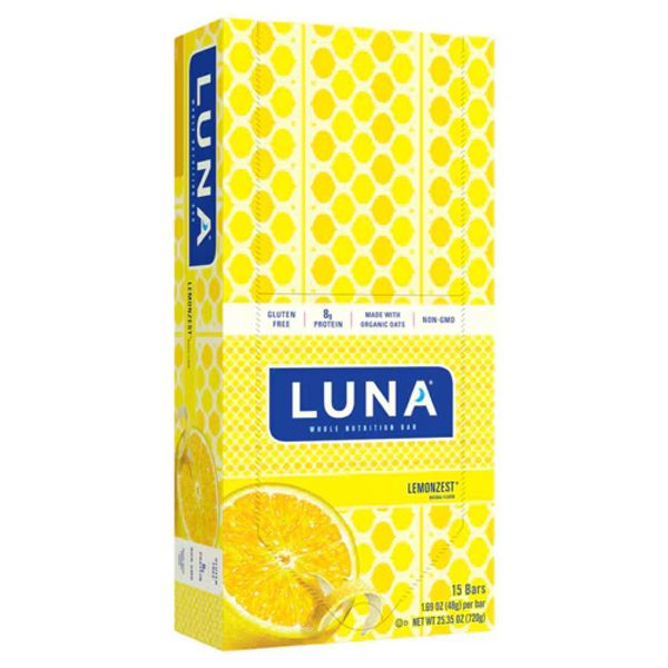 LUNA BAR Gluten Free Snack Bars Lemon Zest 8g of protein Non GMO Exp. 03/2025