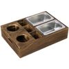 MyGift Rustic Burnt Brown Wood Sofa Snack Caddy, All-One Serving Crate Tray
