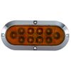 Long Haul Amber 6" Oval Surface Mount Stop/Tail/Turn LED with Chrome Bezel | Kit (2 Pack)