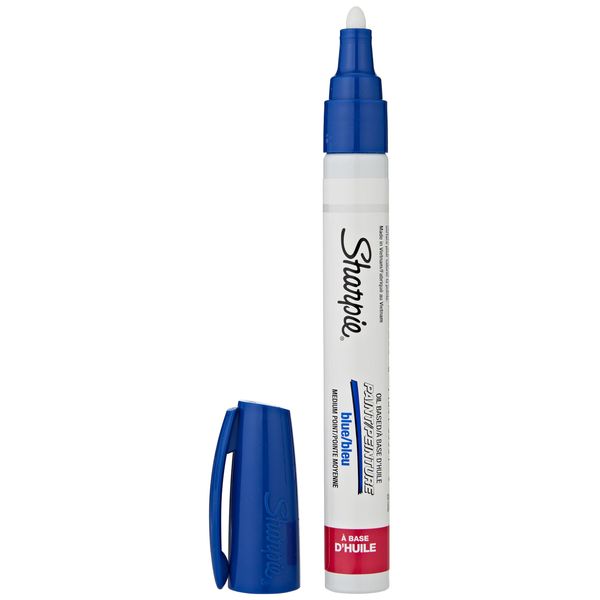 SHARPIE Oil-Based Paint Marker, Medium Point, Blue, 1 Count - Great for Rock Painting