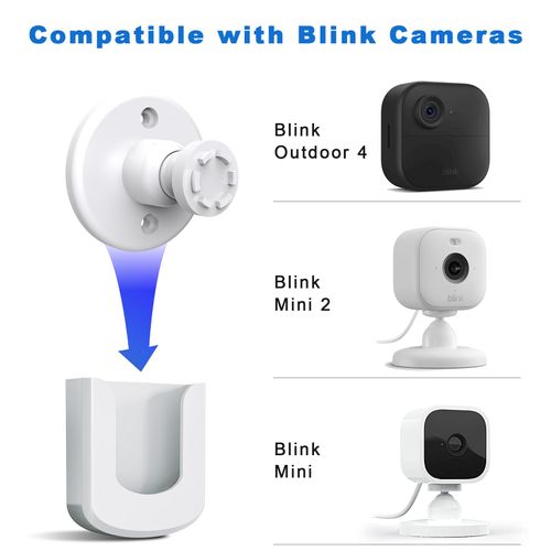No Drill No Screw Blink Mini Camera Mount, Strong Adhesive Camera Wall Mount for Blink Mini/Mini 2 /Blink Outdoor 4 Camera, Easy to Install Blink Indoor Mount,White(Blink Camera is Not Included) 3Pack