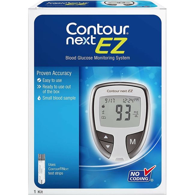 Contour Next EZ Blood Glucose Monitoring System + 10 Test Strips Ex:10/30/2024