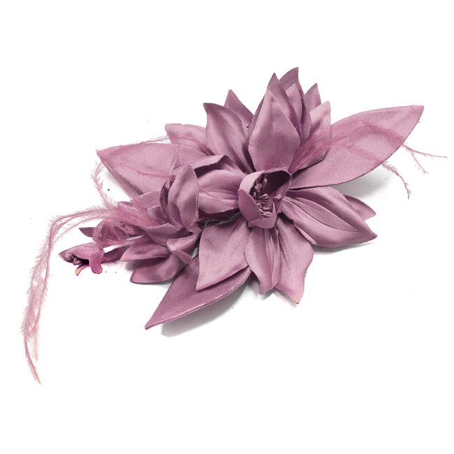 Caprilite Silky Flower Fascinator on Comb Wedding Ascot Hair Accessories - Dusty Pink