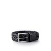 Howbeck Men's Leather Braided Belt (Black, Medium)