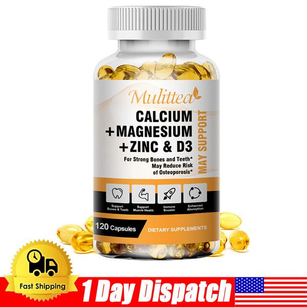 Zinc Calcium Magnesium & Vitamin D Complex Supplement 120 Vegetarian Capsules