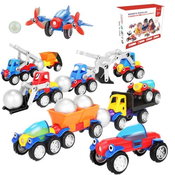 TYORORO Toys, Educational Toys, Boys, Girls, Assembly, Toy Car, Airplane Set, Magnetic, DIY, Building Blocks, DIY Car, Popular, Kids, Storage Case Included, Creativity, Thinking Skills, Imagination, Elementary School Students, Baby Shower Gift