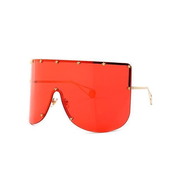 Elaiza Oversized Sunglasses - Gold Red - Gold Red