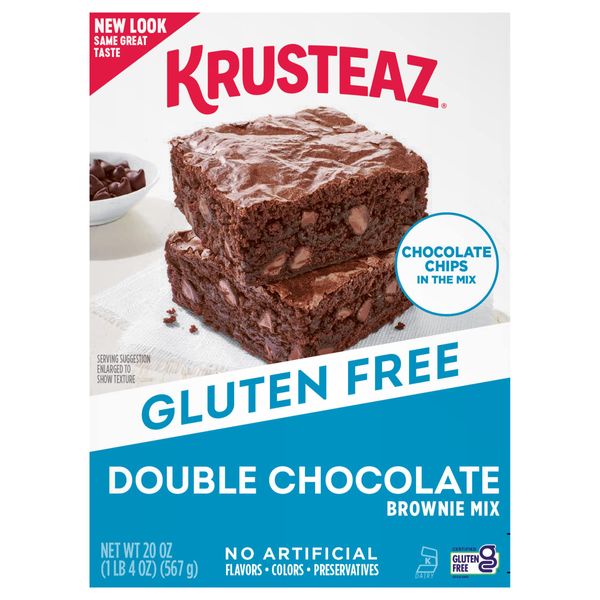 Krusteaz Gluten Free Double Chocolate Brownie Mix, Baking Mix, Includes Chocolate Chips, Certified Gluten Free, 20-ounce Box