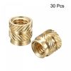 sourcing map Knurled Insert Nut M4 x 6mm L x 6mm OD Female Thread Brass Embedding Nut 30 Pcs