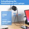 Deummiu 65W USB C Power Supply with 2 Port
