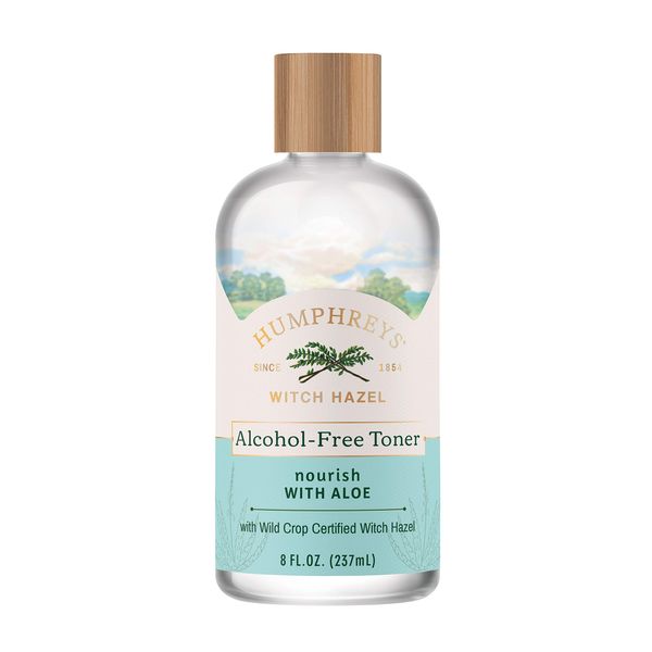 Humphreys Nourish Witch Hazel + Aloe Alcohol-Free Toner, Clear, 8 Oz (Pack of 1)