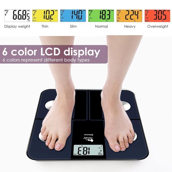 Himaly Rechargeable Digital Weight Scales Bathroom Body Fat Smart BMI  Bluetooth