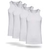 Kendindza Men's Basic Fine Rib Undershirt Classic Black Pack of 4, White