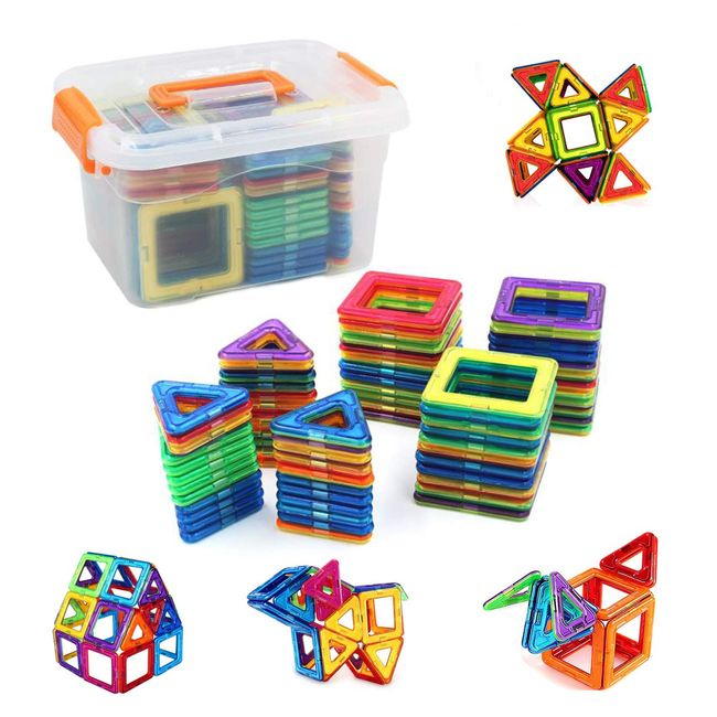 rui yue magnetic blocks magnetic toys magnetic toys 80PCS square 40pcs triangle 40pcs suitable for children over 6 years old to play