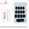 Bling Art False Nails French Manicure Black Matte Crossover Medium Tips UK