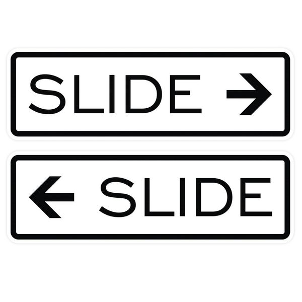 Classic Slide Door Sign - White - Small (1 Pack)