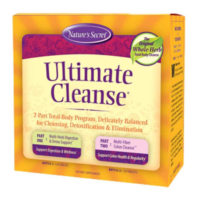 Nature's Secret Ultimate Cleanse 2-Part Total Body Detoxification & Elimination Supports Digestion, Wellness, Colon Health & Regularity - Multi-Herb Digestion & Multi-Fiber Cleanse - 240 Tablets
