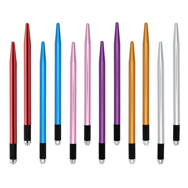 XIAOYU 12 Pieces Microblading Pens Fog Eyebrow Tattoo Pen Microblading Handles for Microblades
