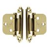 Polished Brass Self-Closing Variable Overlay Flush Cabinet Hinge - pack of 2