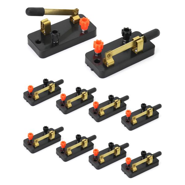 QWORK Educational Single Pole Cutter Switch, 10 Pack Single Throw Electrical Switch for Making and Breaking a Single Electrical Connection Circuit Physics Laboratory Equipment