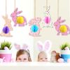 Easter Decorations, Happy Easter Banner, 3D Honeycomb Tree Decor for Party Decorations, Hanging Bunny Egg Spring Decor