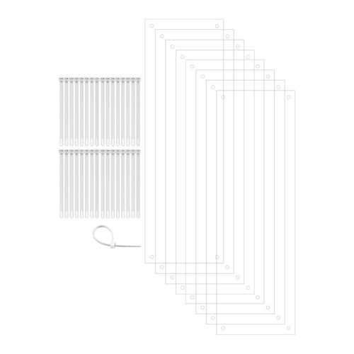 8 Pack 14"W x 4.5"H Plastic Siding Pet Cage Liners with Holes and Zipties