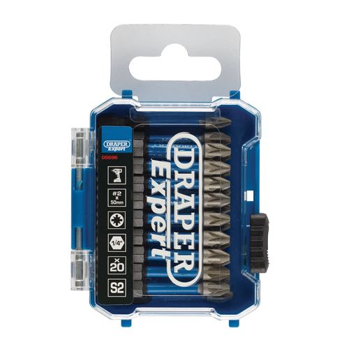 Draper 05696 PZ-Type Impact Screwdriver Bits, No.2 x 50mm (Pack of 20)