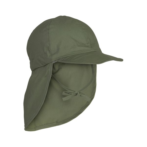 Mikk-line Sun Hat Baby UV Protection 50+, Hat with Neck Protection for Boys and Girls, Breathable Peaked Cap, Children, Adjustable Sun Hat for Outdoor, Garden and Beach, Dusty Olive, 53