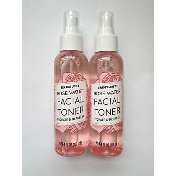2 X Trader Joe's Rose Water Facial Toner Hydrate & Refresh Spray 4oz. Each