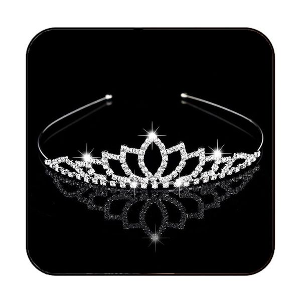 Kilshye Silver Girls Crowns Princess Tiaras Rhinestone Wedding Tiara Birthday Prom Crown Hair Accessories for Kids (B)