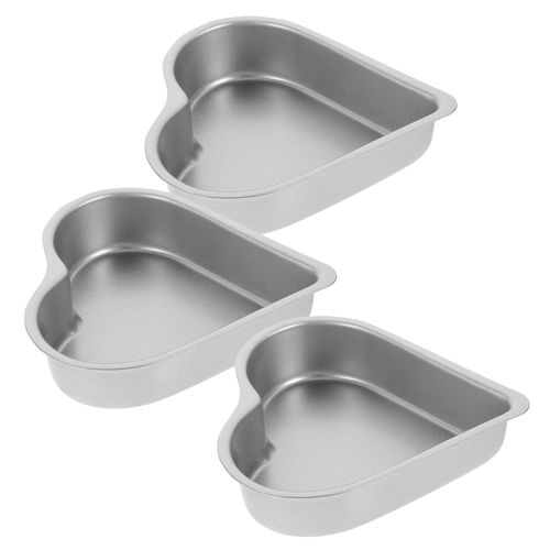 Luxshiny 3pcs Heart Shaped Cake Pans 4 Inch Heart Cake Molds Metal Cake Tray for Dessert Cookie Bread Pudding Jelly Chocolate Birthday Valentine Day Wedding Party