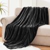 Exclusivo Mezcla Extra Large Fleece Throw Blanket for Couch, Sofa, 300GSM Super Soft and Warm Blankets, Black Throw All Season Use, Cozy, Plush, Lightweight, 50x70 Inches