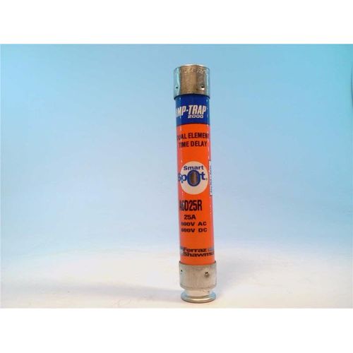 Mersen Electrical Power A6D25R - SMARTSPOT INDICATOR AMP-TRAP 2000 A6D25R, 25A, 600V AC, Time Delay/Current Limiting, Ferrule Fuse