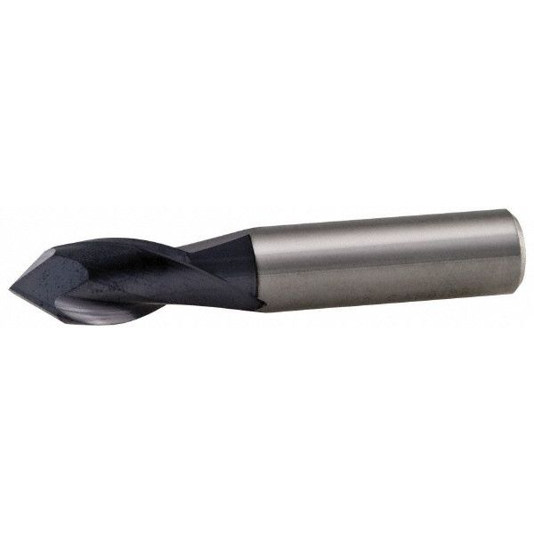 Melin Tool 1/2" Diam, 1" LOC, 2 Flute, 60� Point Angle, Solid Carbide Drill M...
